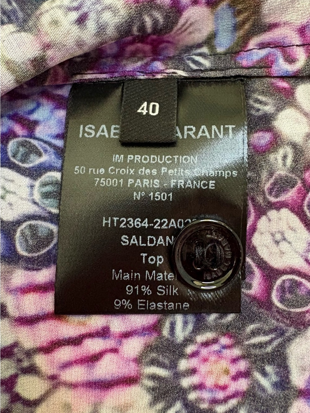 Isabel Marant Saldana Silk Top Ultra Violet Women's FR40 NWT Cutout - Picture 6 of 10